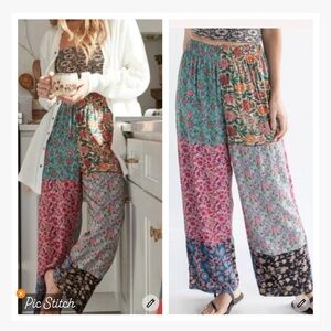 Natural Life Mimi Patchwork Floral Pull On Pants